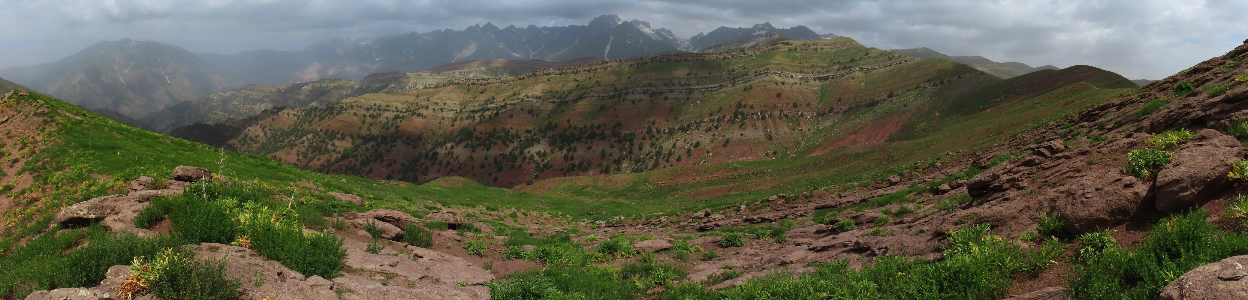         forward view along the ridge after passing the rock belt