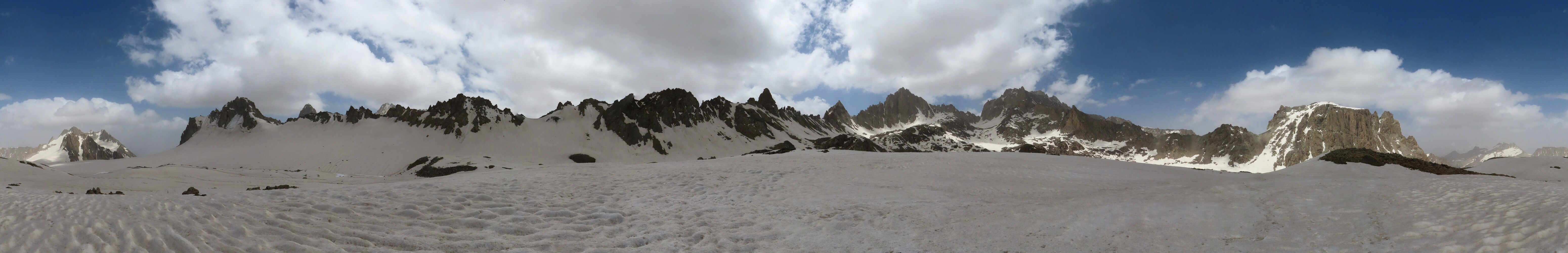         circular panorama from the ice plateau