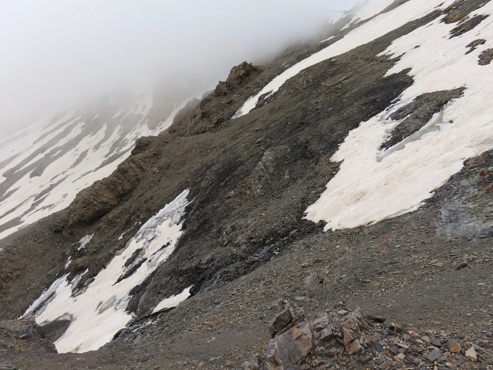        I am looking for a way in snow patches and icy screes