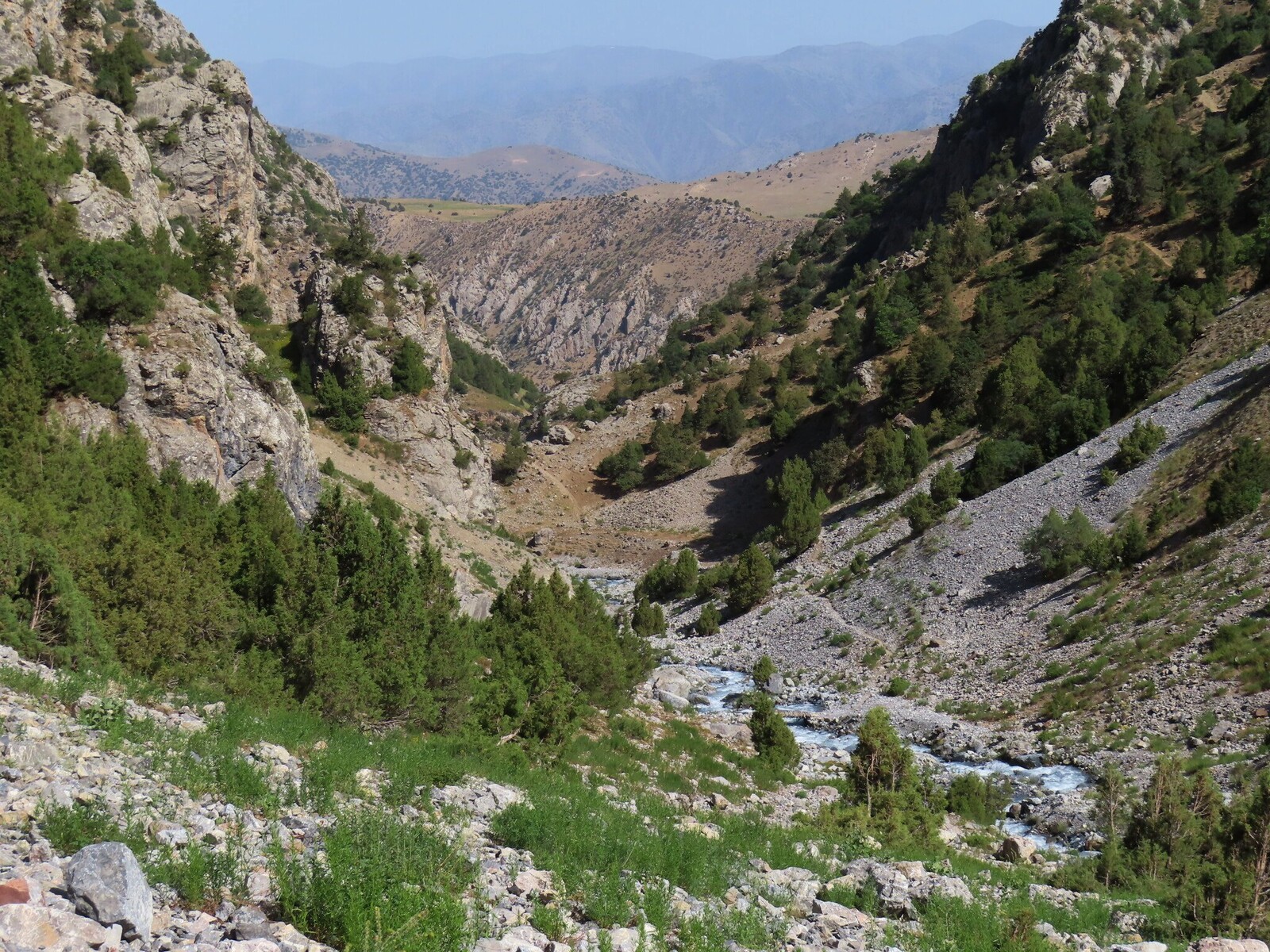  , ,   view down the river, bridge, Ispena plateau