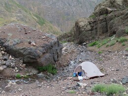    the camping place above the waterfalls