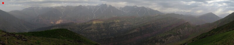          panoramic view from the turn of the path around the spur