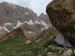    camping place under the stone