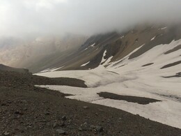     snow valley under the pass